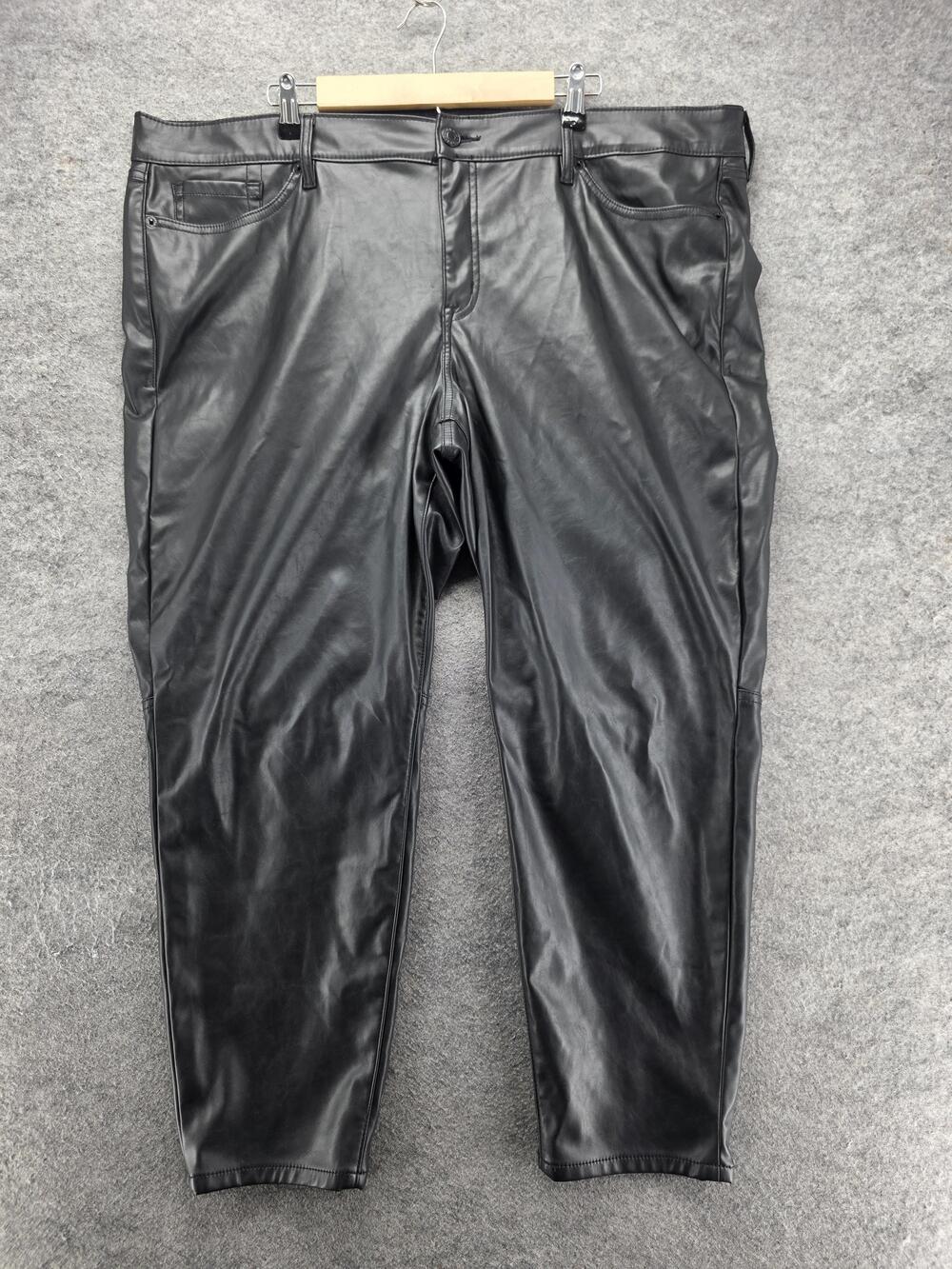 Torrid Pants Womens 24 Black Faux Leather Jegging Stretch Pockets Zip 27.5 In